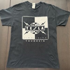 Tesla Simplicity Tour 2015 Band T-Shirt Gildan Ultra Cotton L